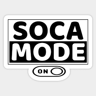 Soca Mode On - Main Brand Design in Black and White - Soca Mode Sticker